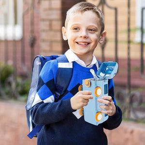 Bus-Shaped Kids Water Bottle: Leak-Proof, Fun and Ideal for School Use