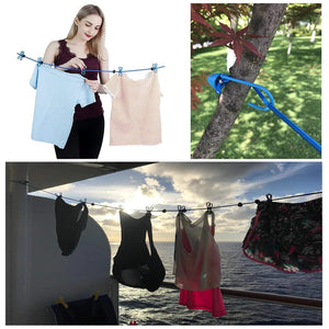 Stretchable Clothes Hanging Rope With Clips (Buy 1 Get 1 Free)