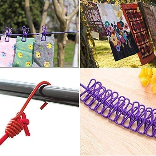 Stretchable Clothes Hanging Rope With Clips (Buy 1 Get 1 Free)