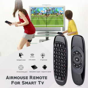 2.4GHz Wireless QWERTY Keyboard + Air Mouse + Remote Control for Windows / Mac OS / Linux / Android  - Black