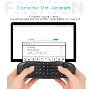 2.4GHz Wireless QWERTY Keyboard + Air Mouse + Remote Control for Windows / Mac OS / Linux / Android  - Black