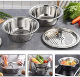Stainless Steel 3 in 1 Grater and Drain Basket