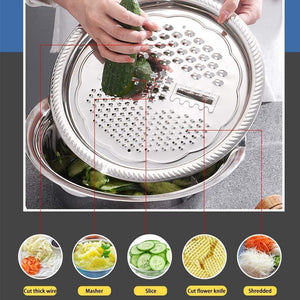 Stainless Steel 3 in 1 Grater and Drain Basket