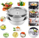 Stainless Steel 3 in 1 Grater and Drain Basket