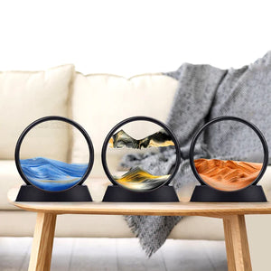 Moving 3D Sand Art Round Glass